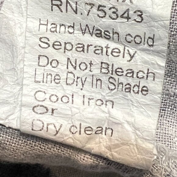 Lungo L’Arno 100% Linen Top Blouse 1X Made in Italy Gray Abstract Print - Picture 6 of 8